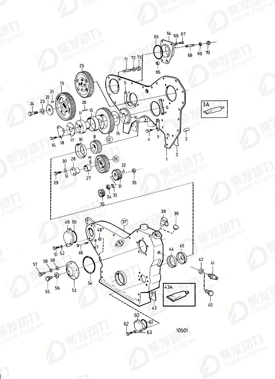 volvo penta Gasket 947627 Drawing